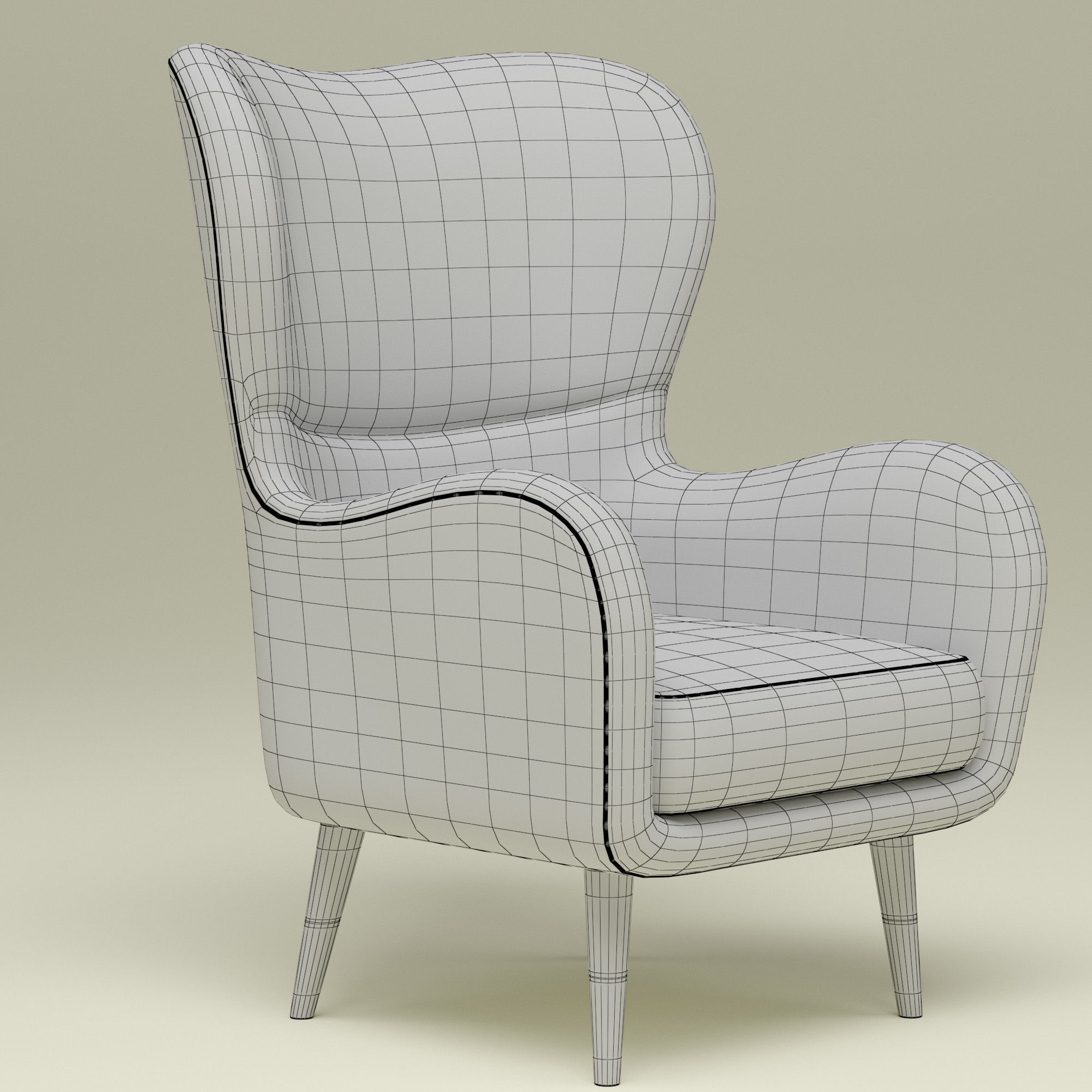 chair Low-poly 3D model_8
