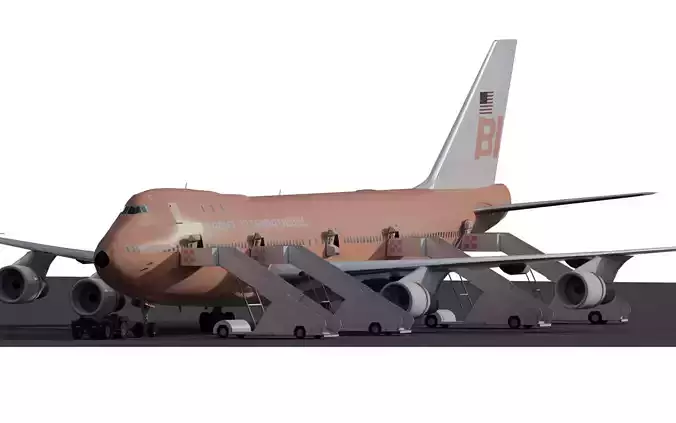 Braniff Boeing 747 3D model