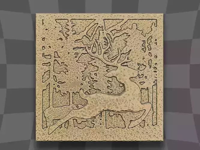 Deer live in the forest 3D print model
