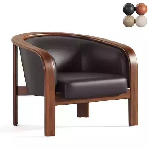 Armchair-Barbro Leather Low-poly 3D model