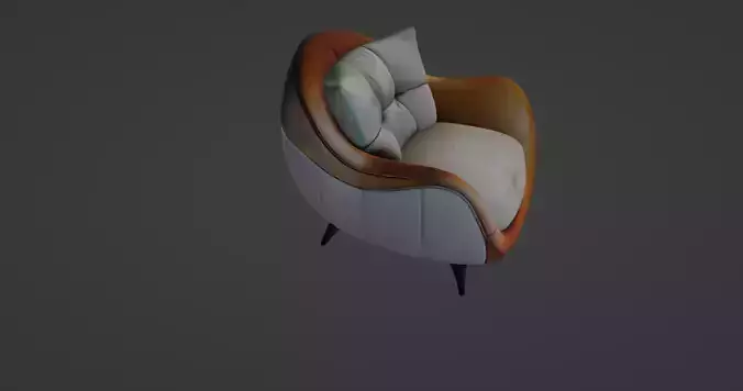 Contemporary Luxury Armchair with Velvet and Leather Finish