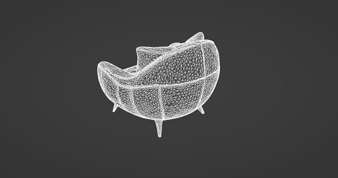 Contemporary Luxury Armchair with Velvet and Leather Finish 3D model 4