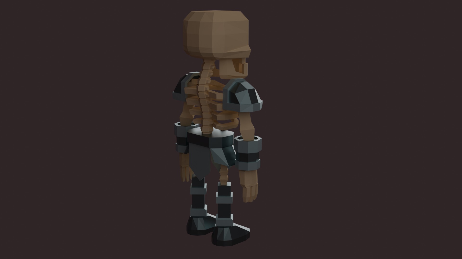 Skeleton Knight Low Poly Free 3D model_3