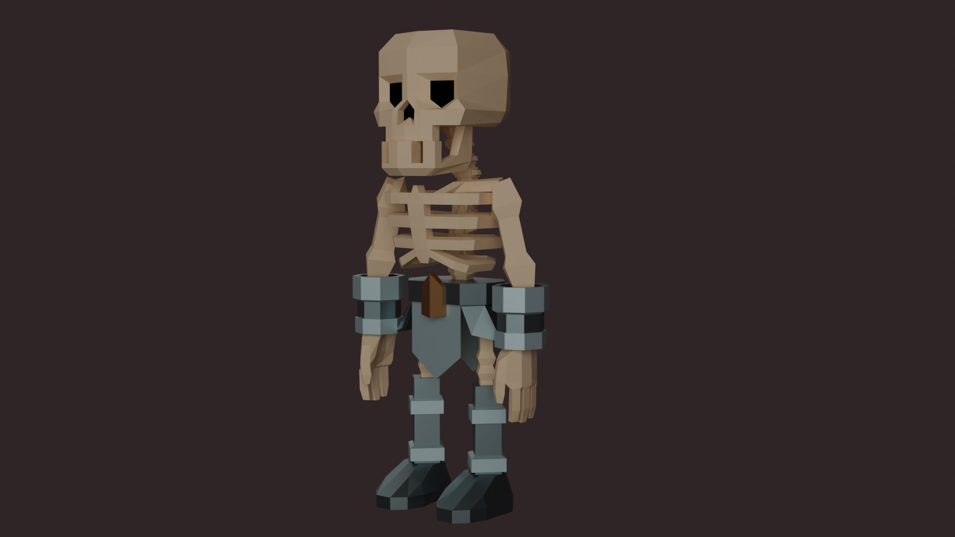 Skeleton Knight Low Poly Free 3D model_2
