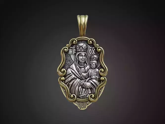 The Bar Icon of the Mother of God Detailed Amulet