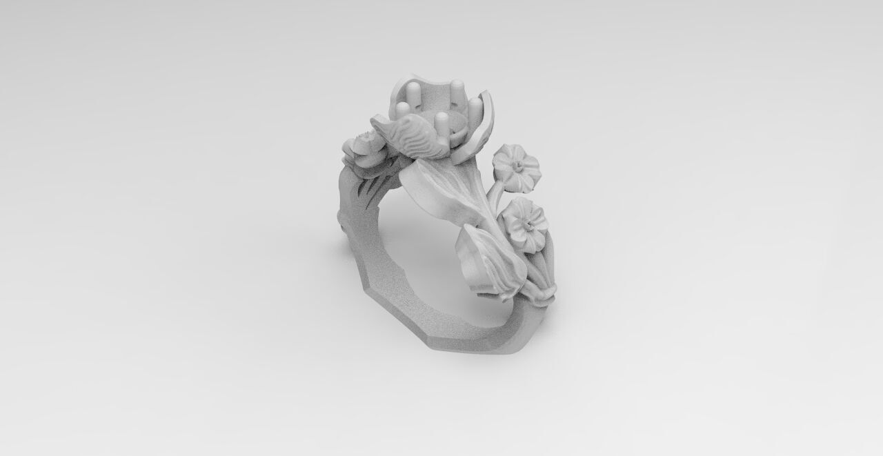 anillo rosa  3D print model_2