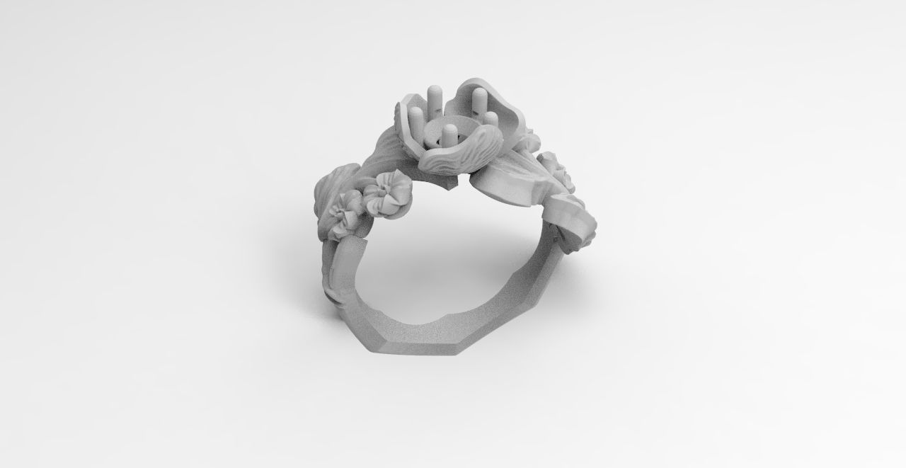 anillo rosa  3D print model_1