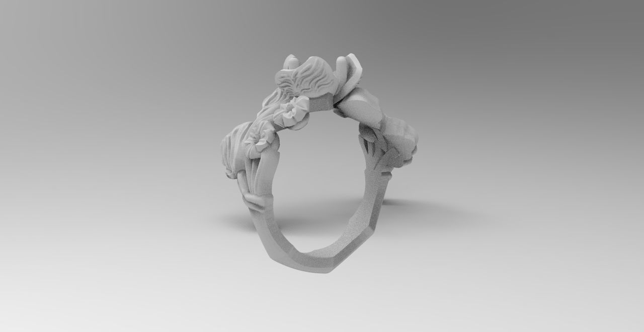 anillo rosa  3D print model_3