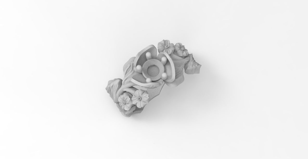 anillo rosa  3D print model_4