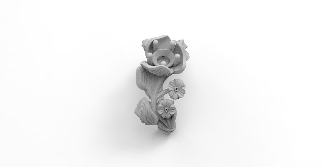 anillo rosa  3D print model_5