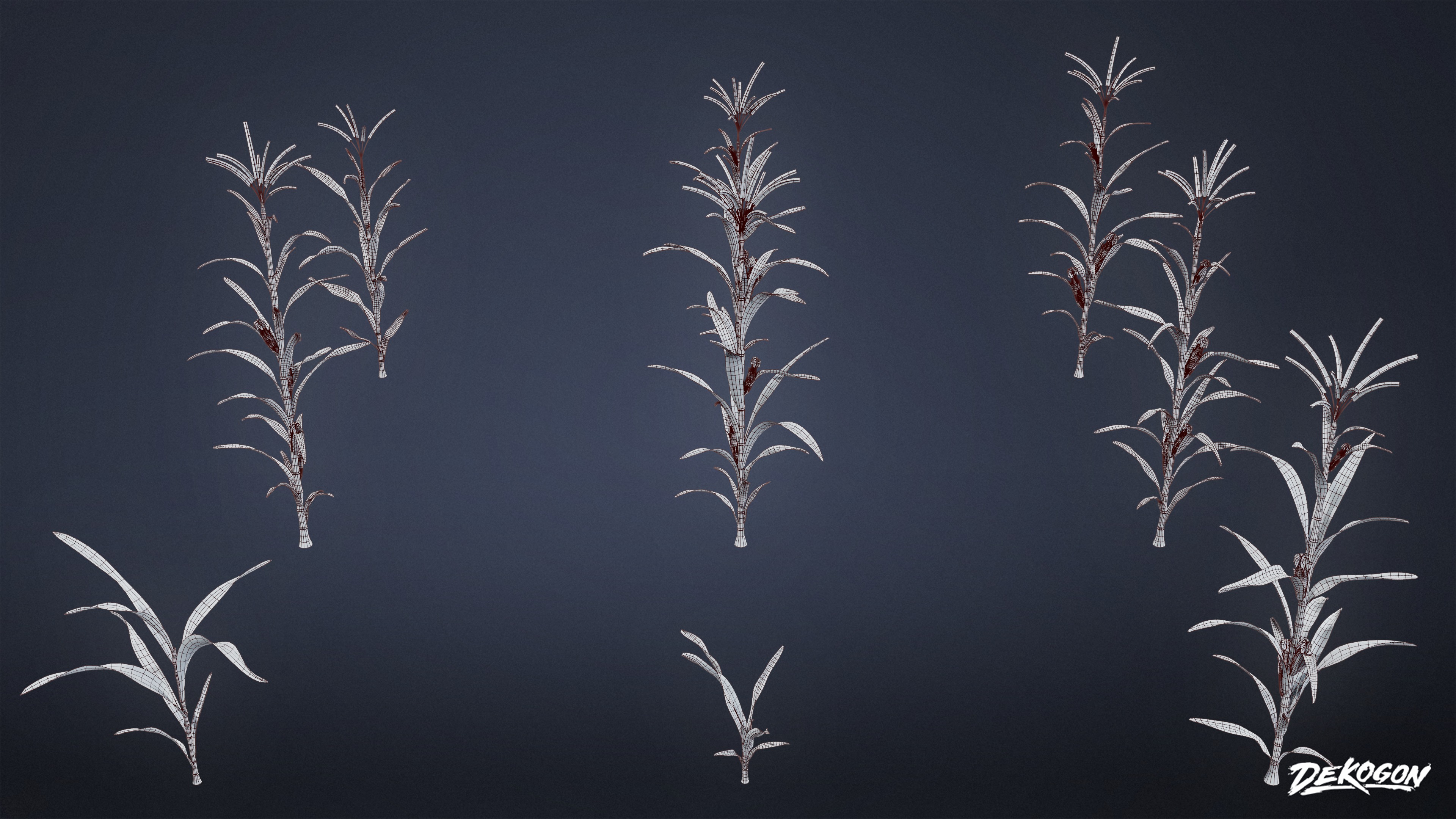 FOLIAGE - Corn 01 - LOW POLY Low-poly 3D model_7