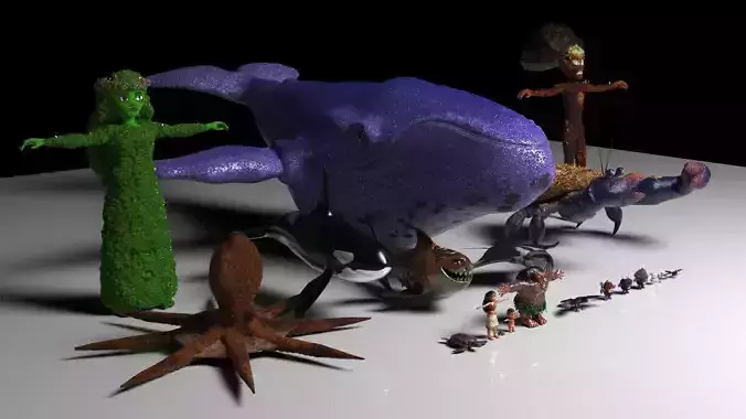 Moana Collection 20 Characters to Print 3D