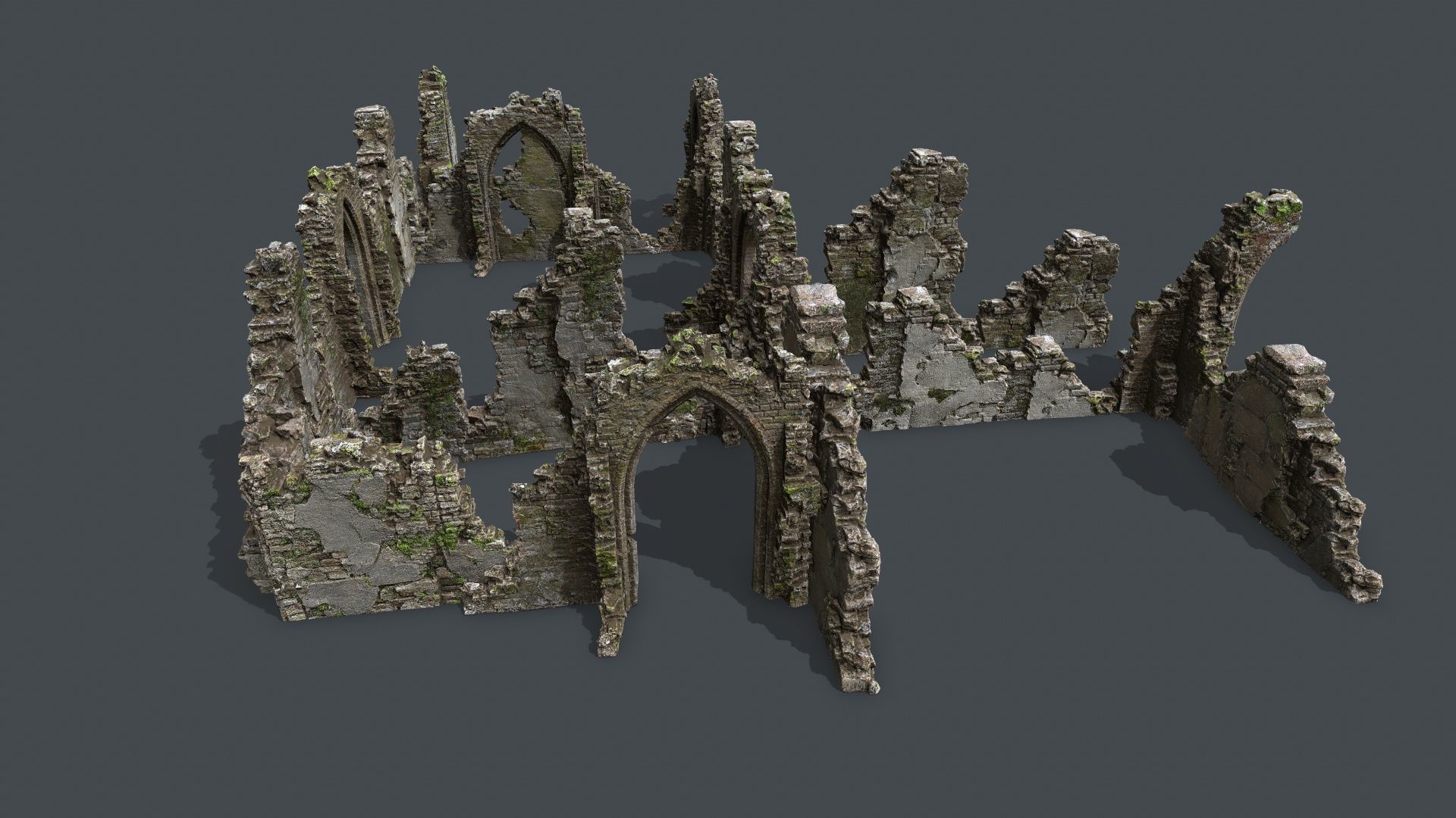 old ruins Low-poly 3D model_3