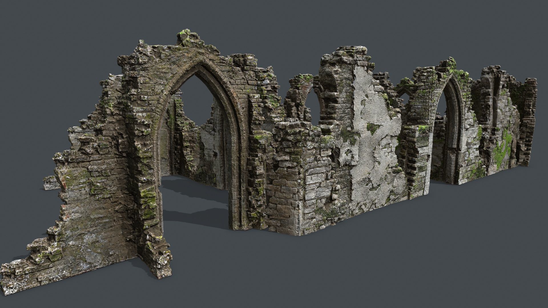 old ruins Low-poly 3D model_2