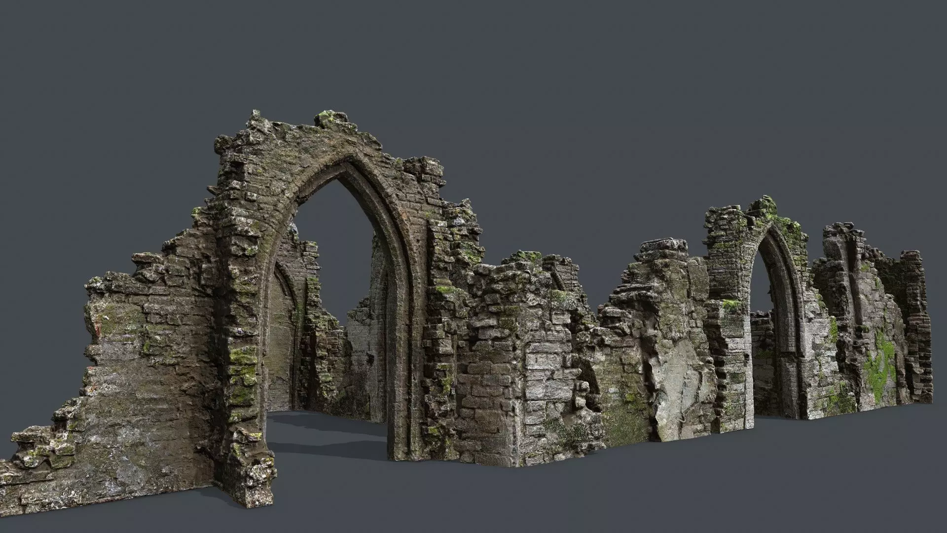 old ruins Low-poly 3D model_0