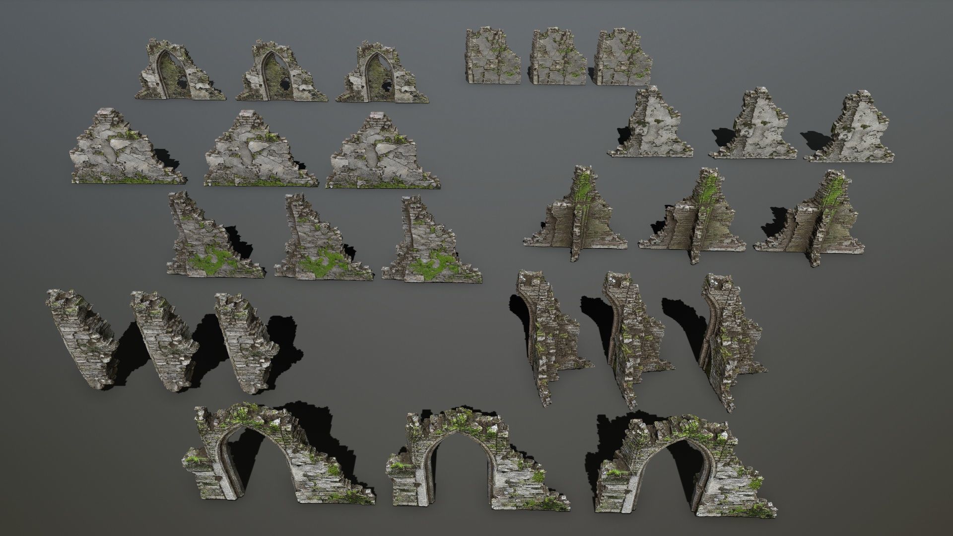 old ruins Low-poly 3D model_14