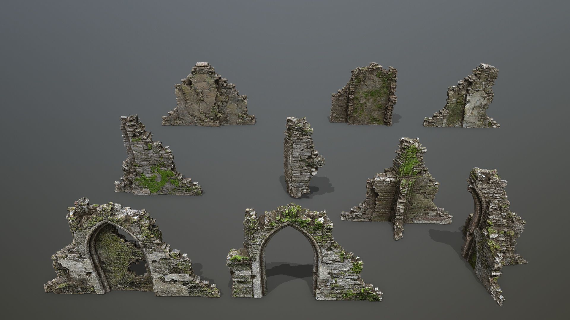 old ruins Low-poly 3D model_4