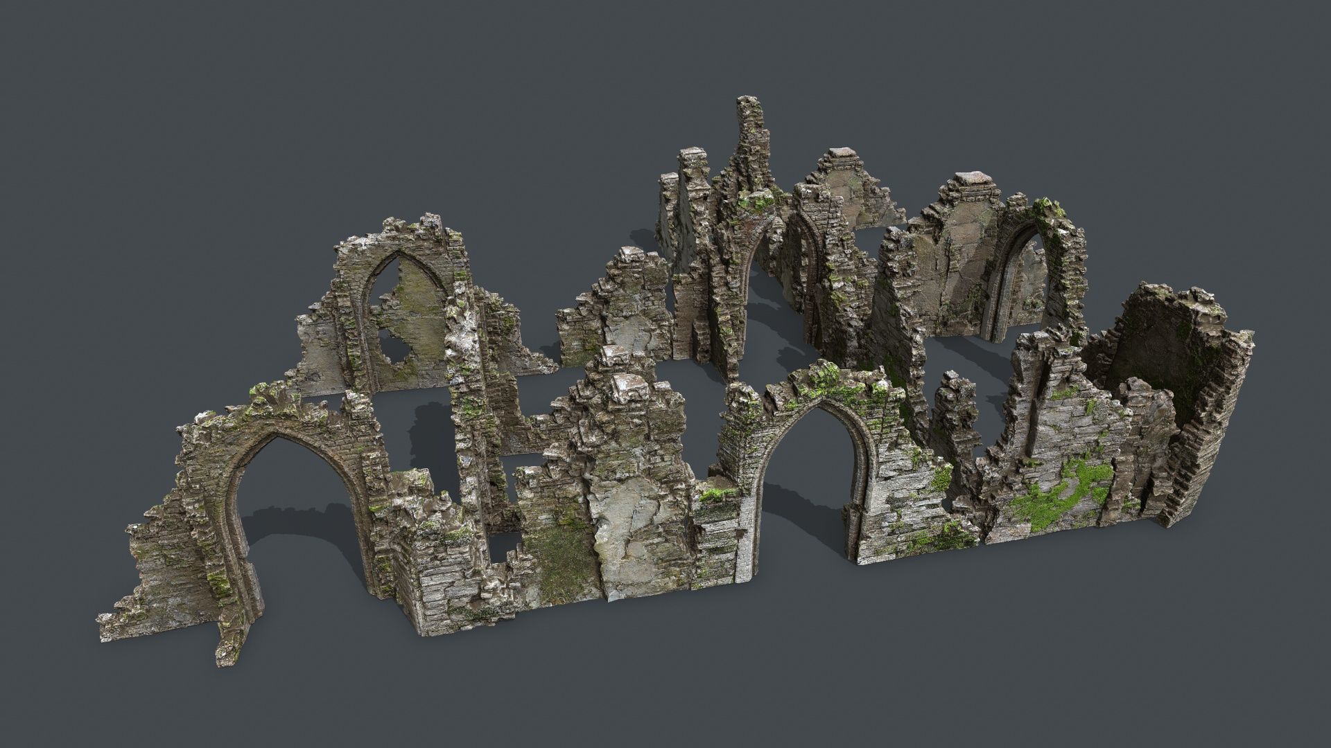 old ruins Low-poly 3D model_1