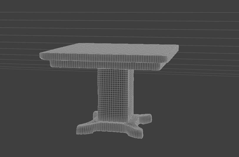Ornate Wooden Table 3D print model_1