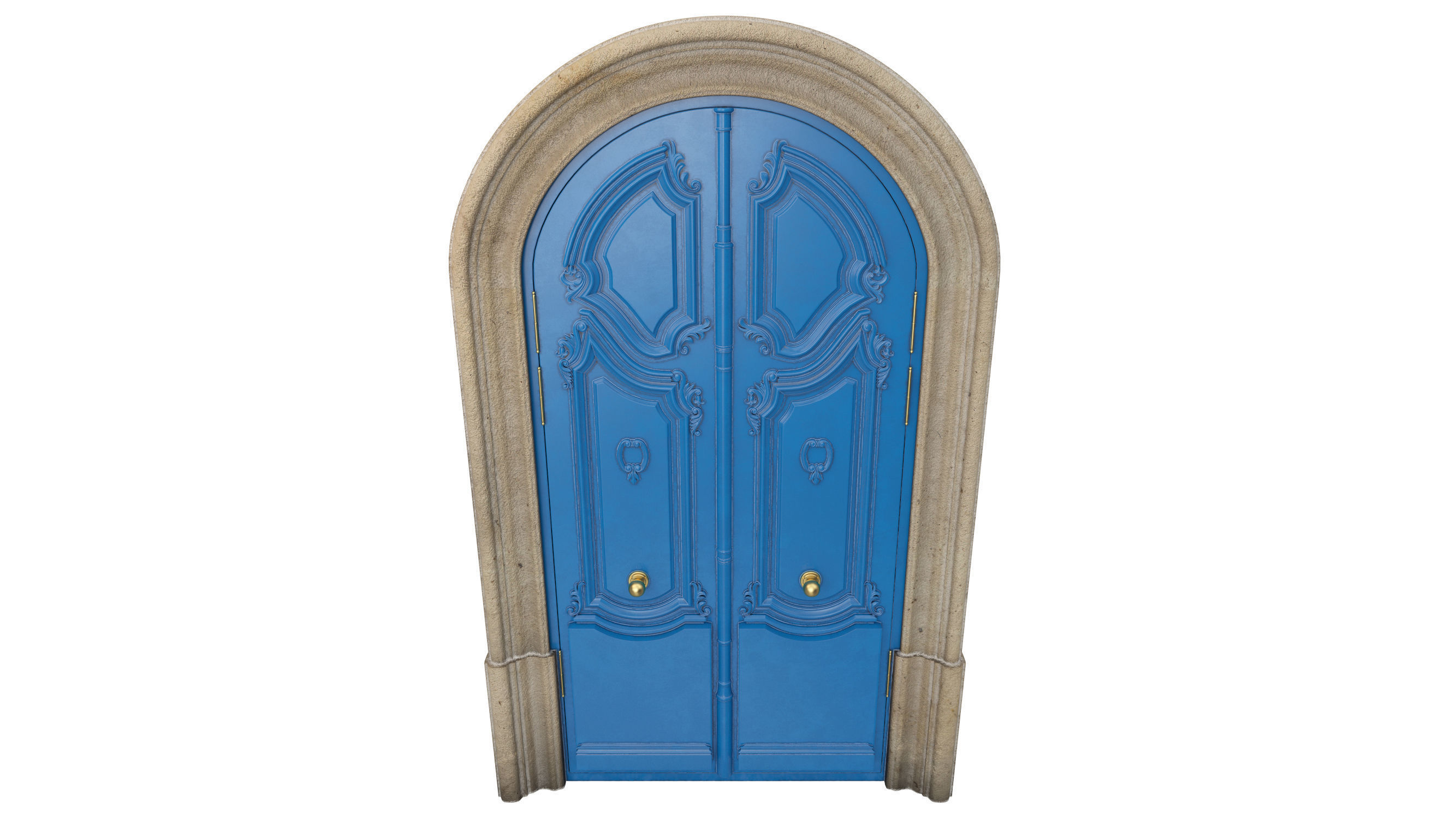 Entrance classic door 128 3D model_5