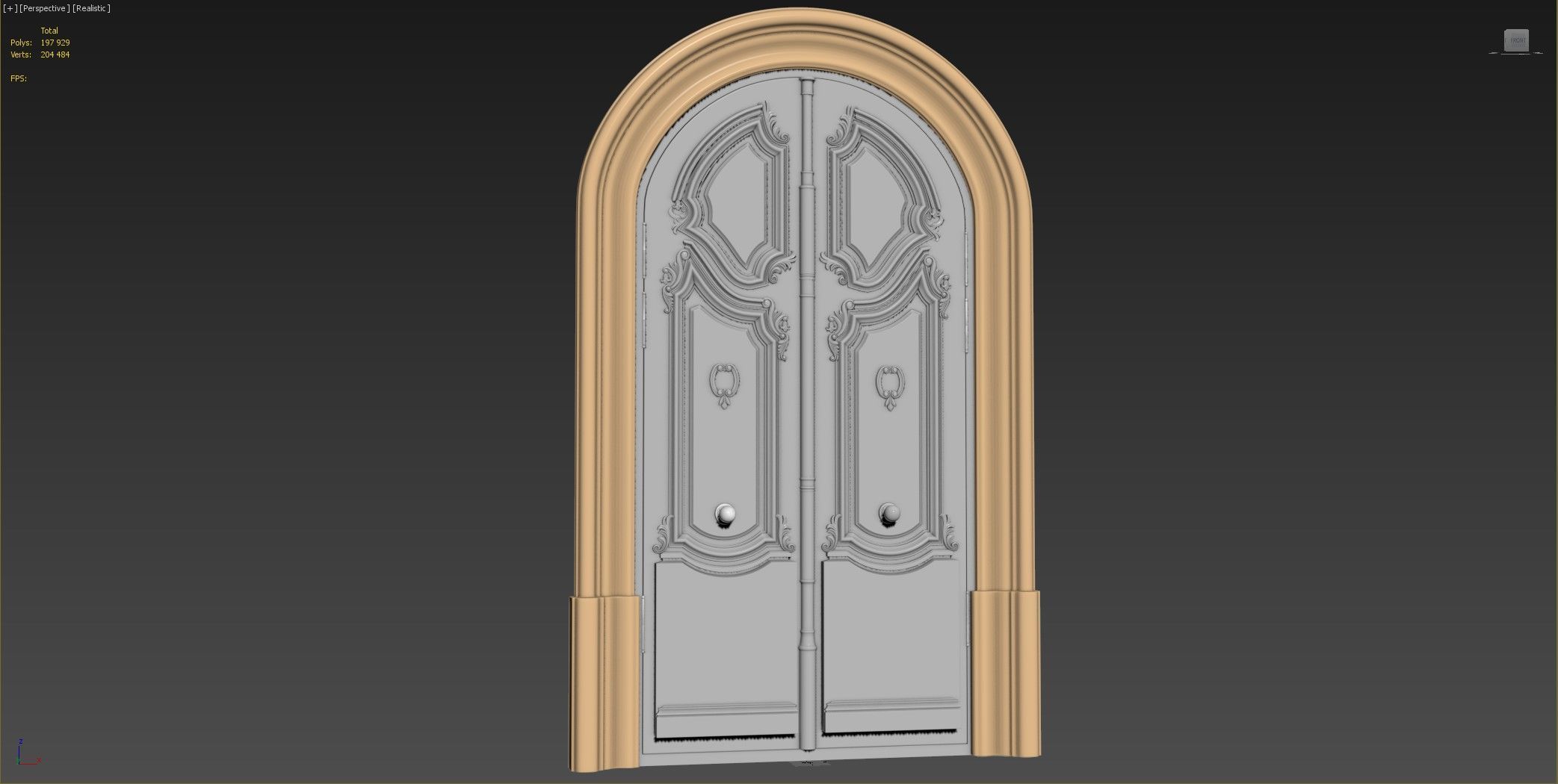 Entrance classic door 128 3D model_13