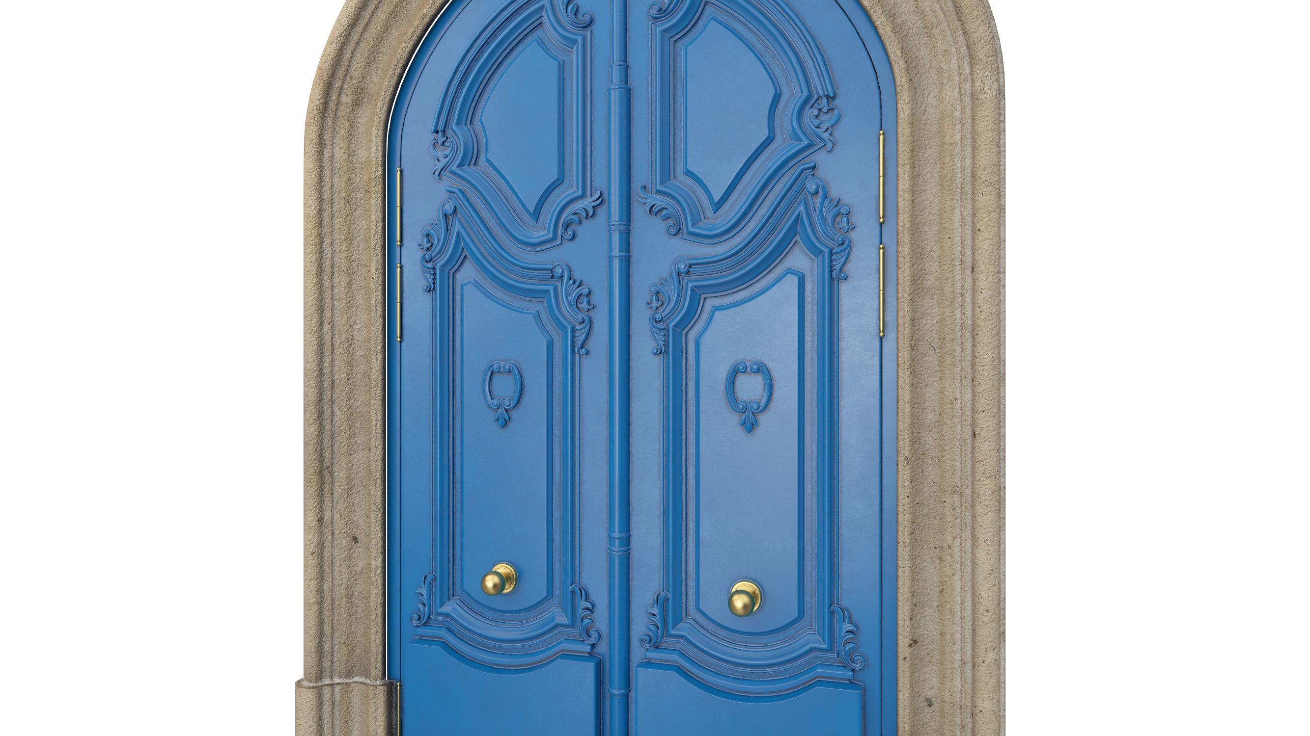 Entrance classic door 128 3D model_2