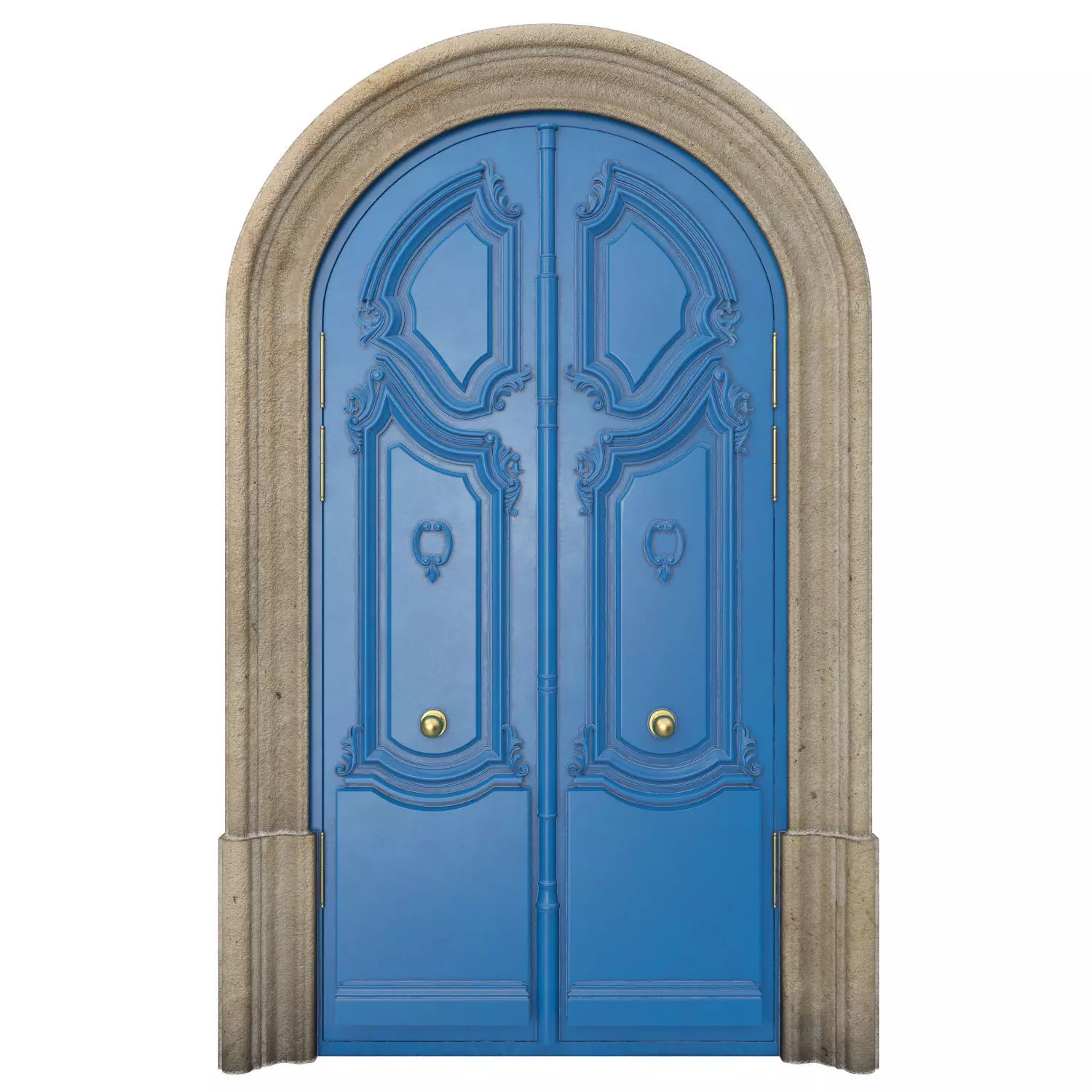Entrance classic door 128 3D model_0