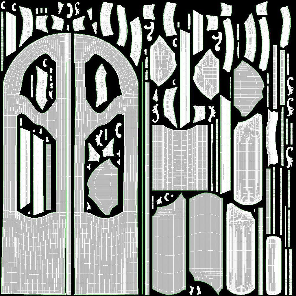 Entrance classic door 128 3D model_12