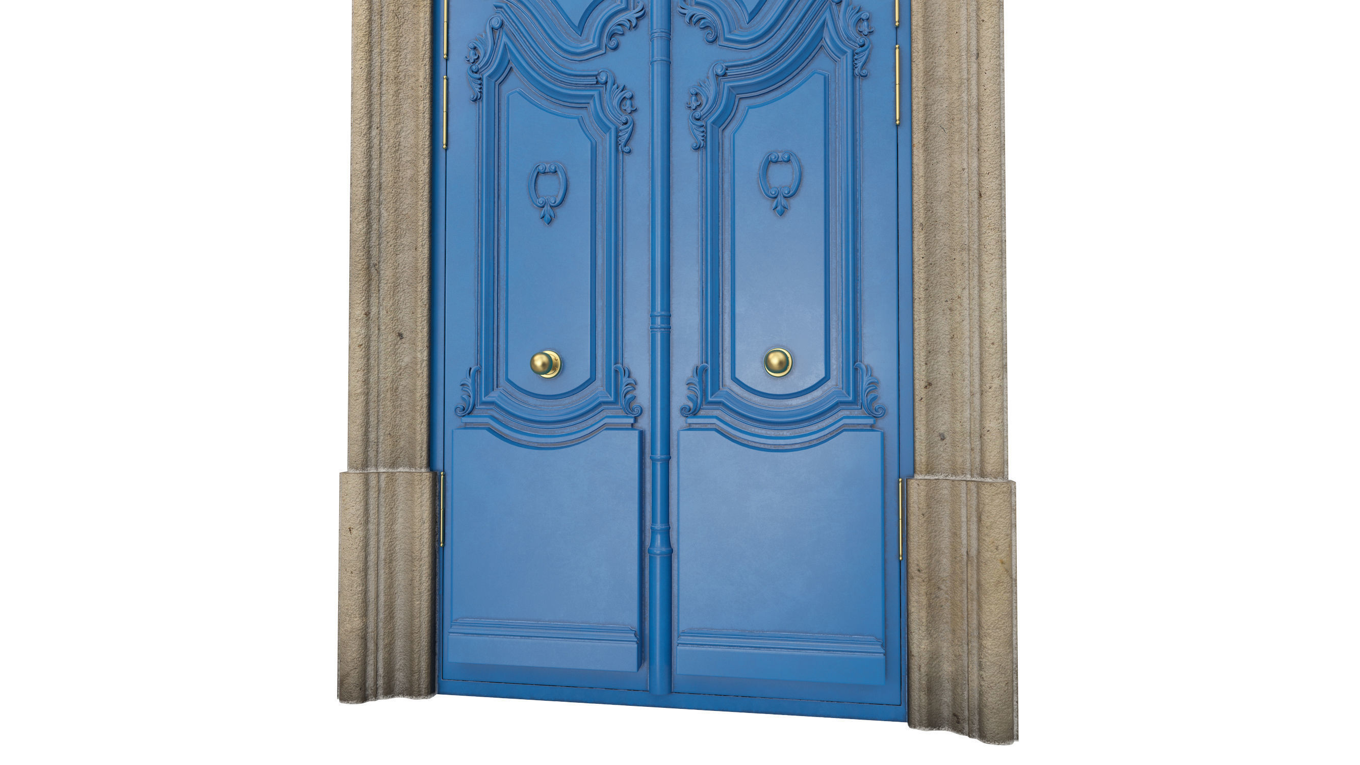 Entrance classic door 128 3D model_3