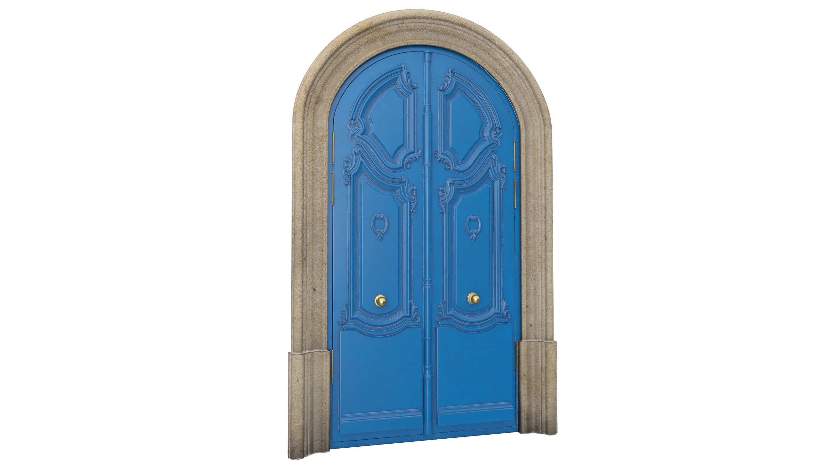 Entrance classic door 128 3D model_4