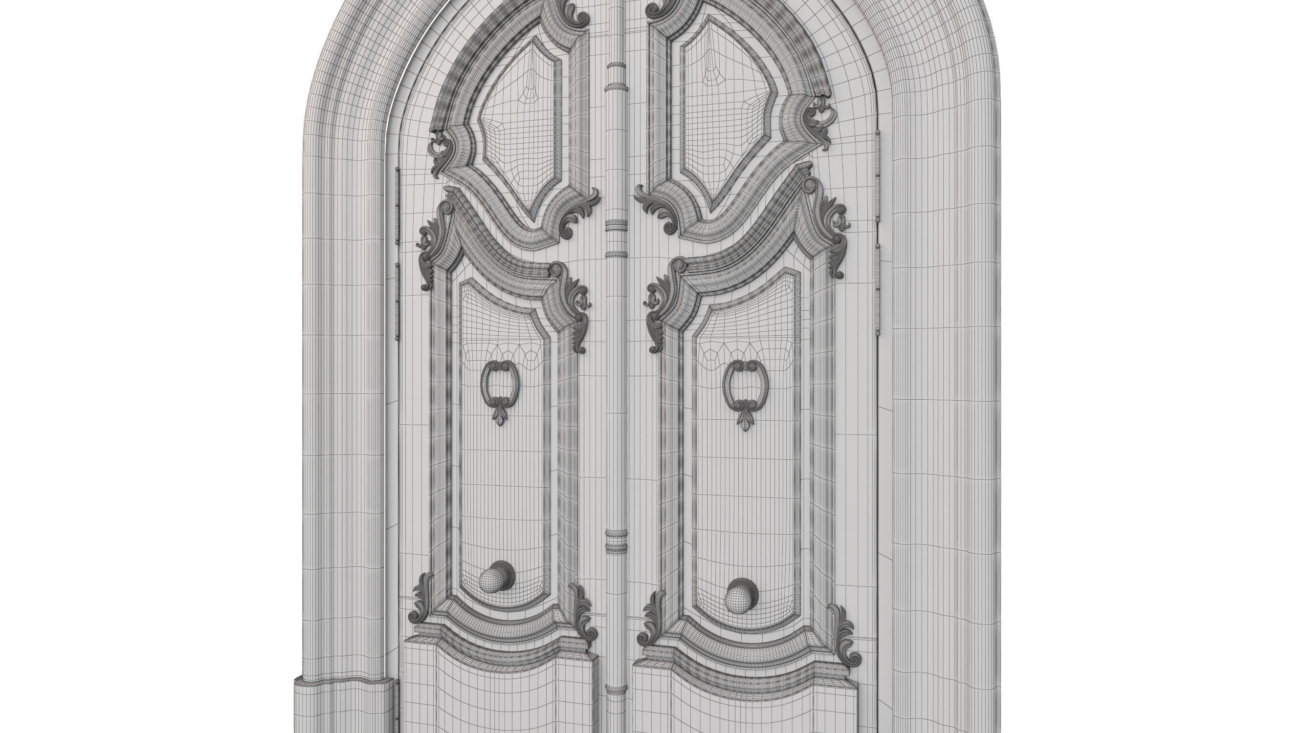 Entrance classic door 128 3D model_10