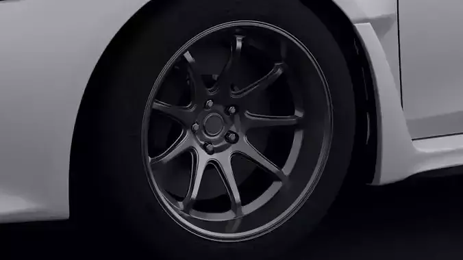 Work Emotion D9R Aftermarket Wheel Low-poly 3D model