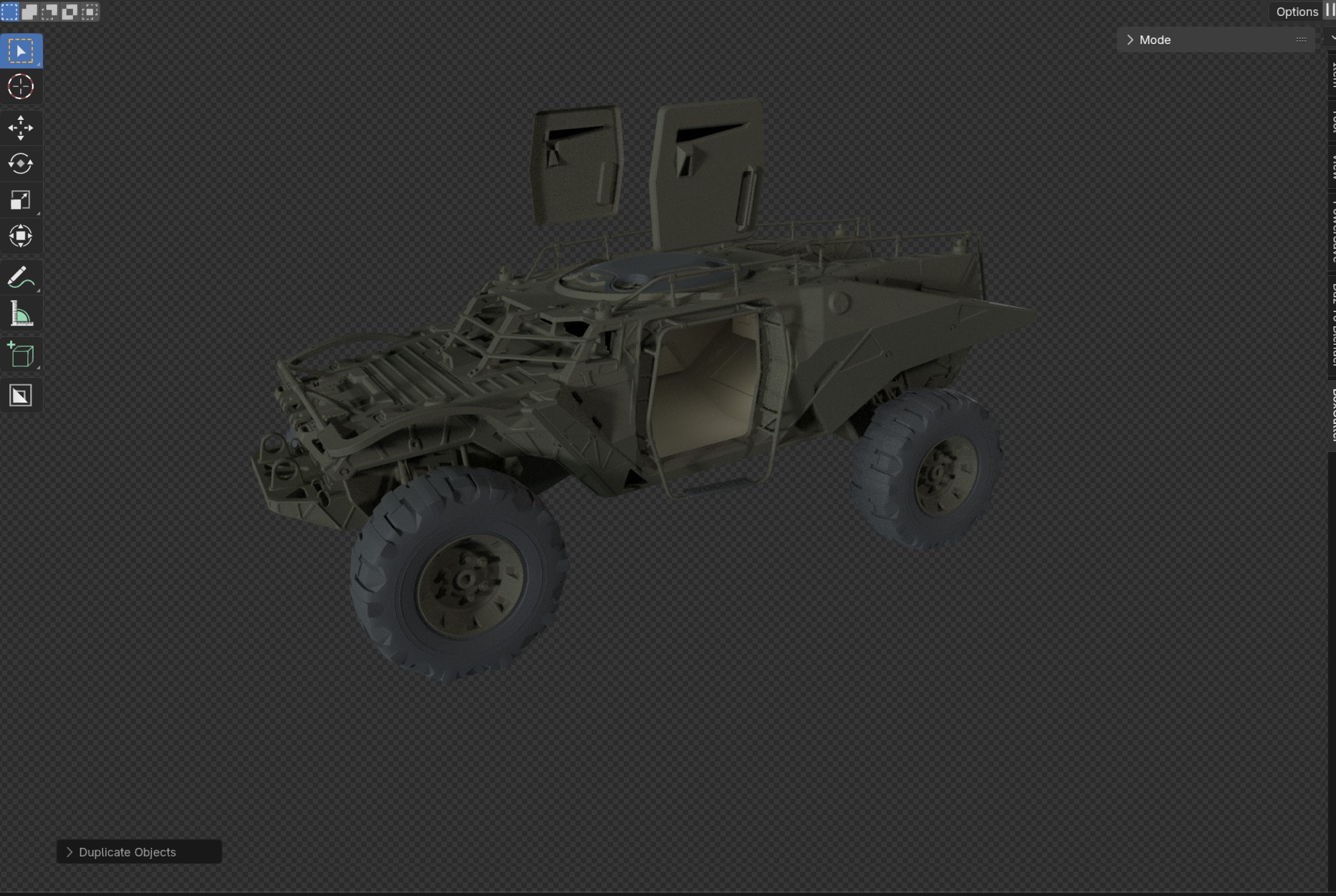 Futuristic Combat 4x4 Vehicle Low-poly 3D model_8