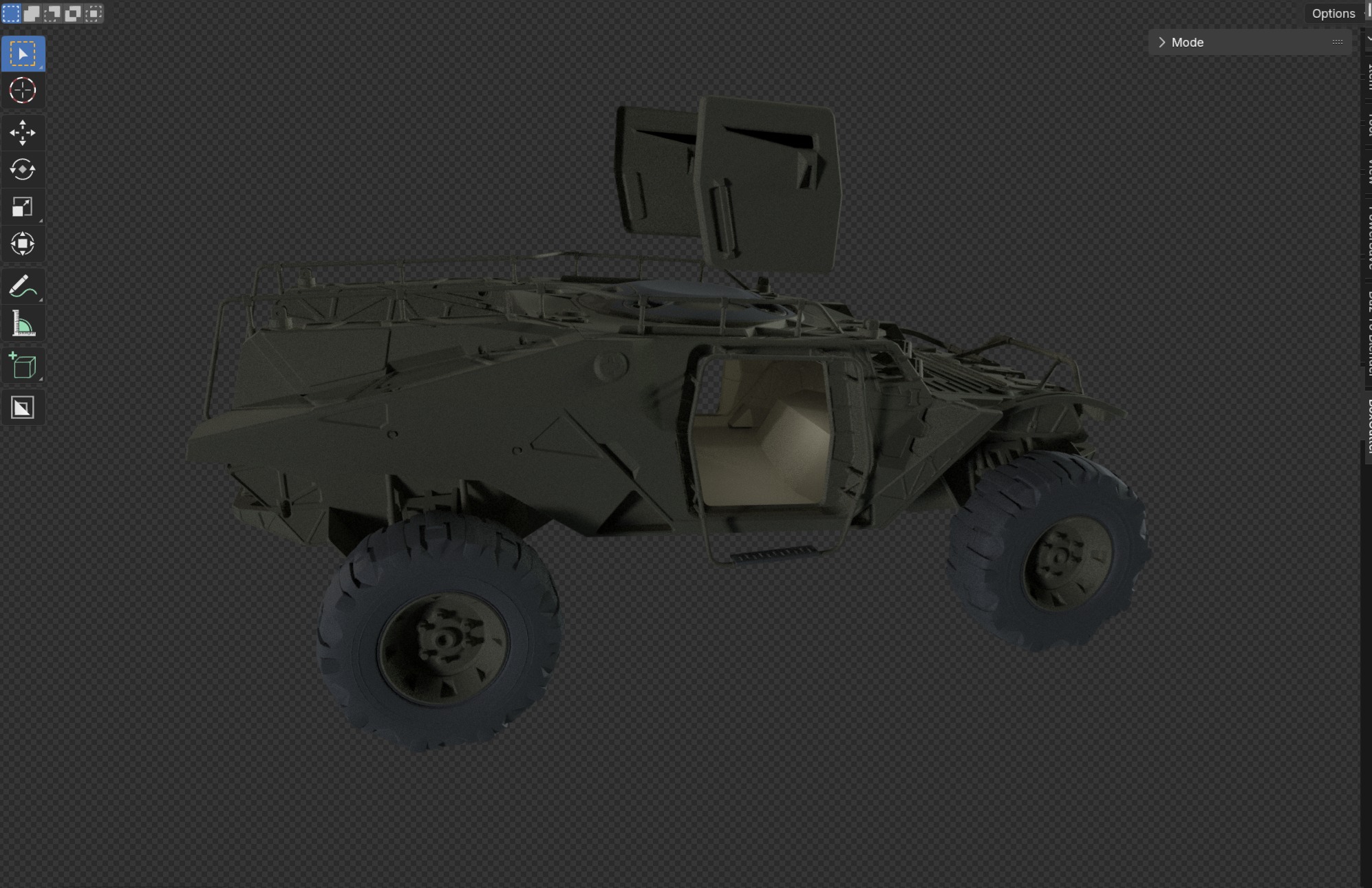 Futuristic Combat 4x4 Vehicle Low-poly 3D model_3