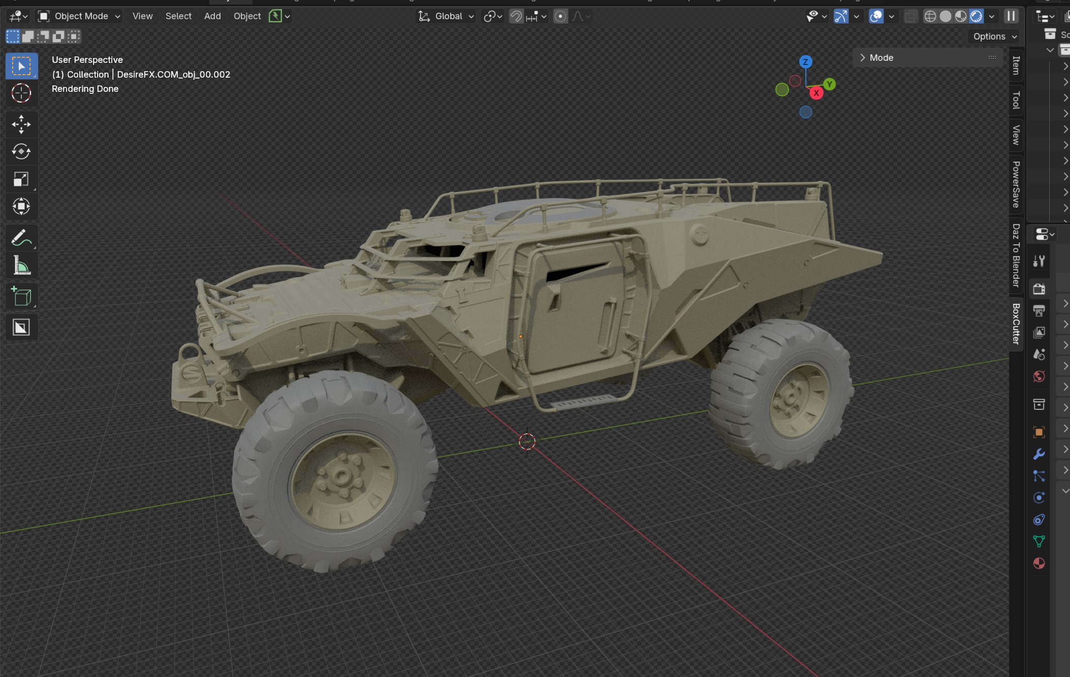 Futuristic Combat 4x4 Vehicle Low-poly 3D model_4
