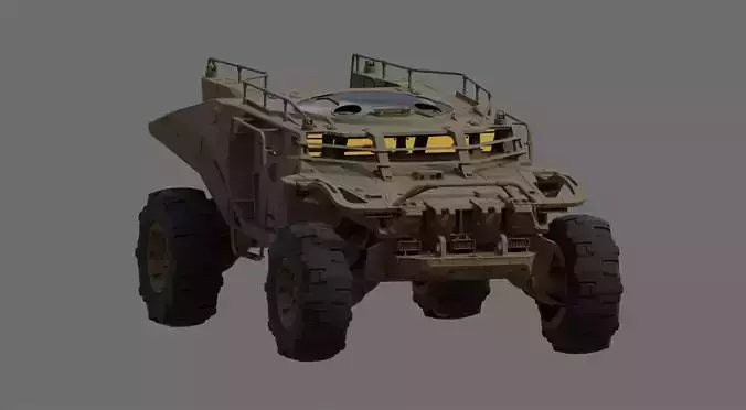 Futuristic Combat 4x4 Vehicle Low-poly 3D model