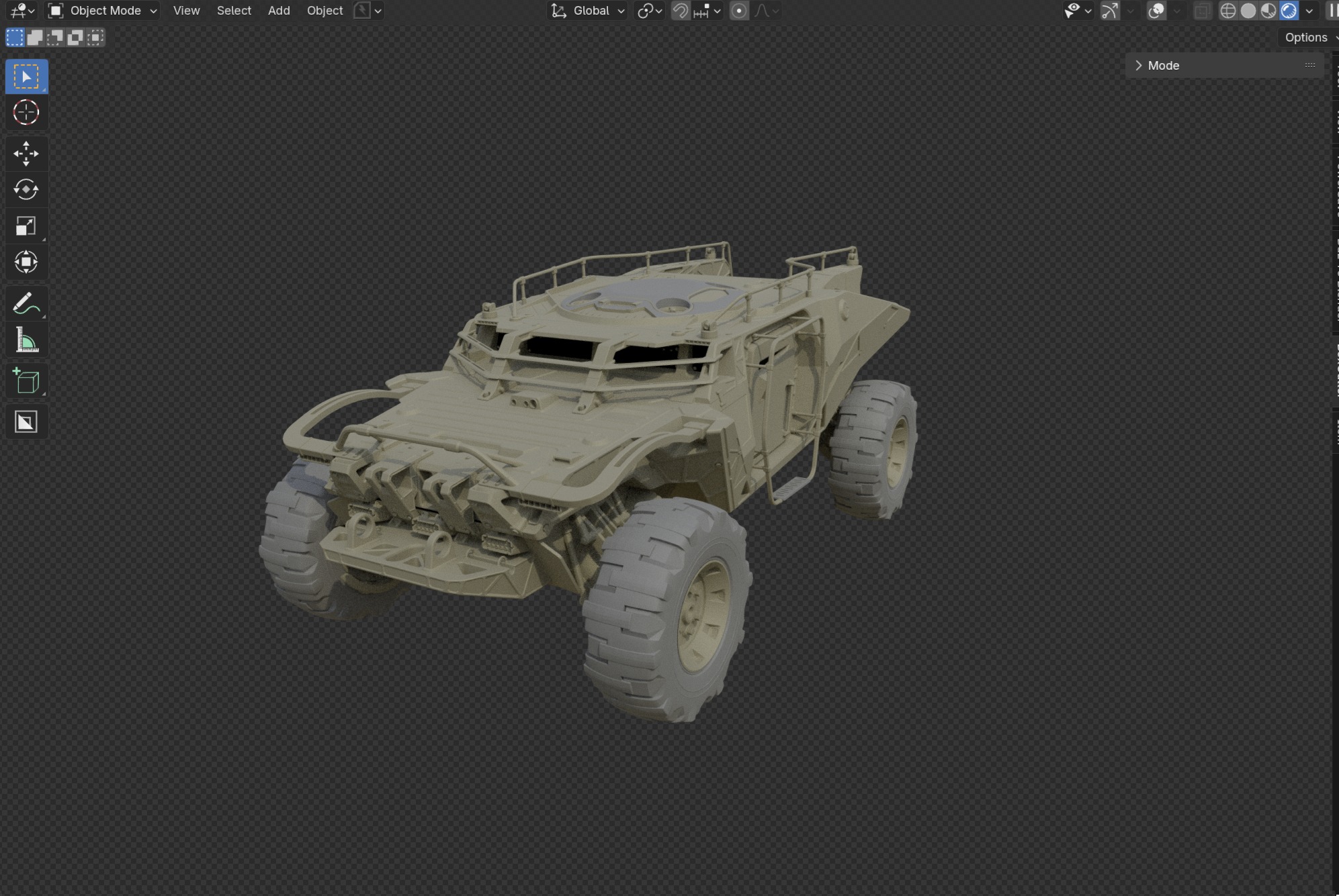 Futuristic Combat 4x4 Vehicle Low-poly 3D model_6