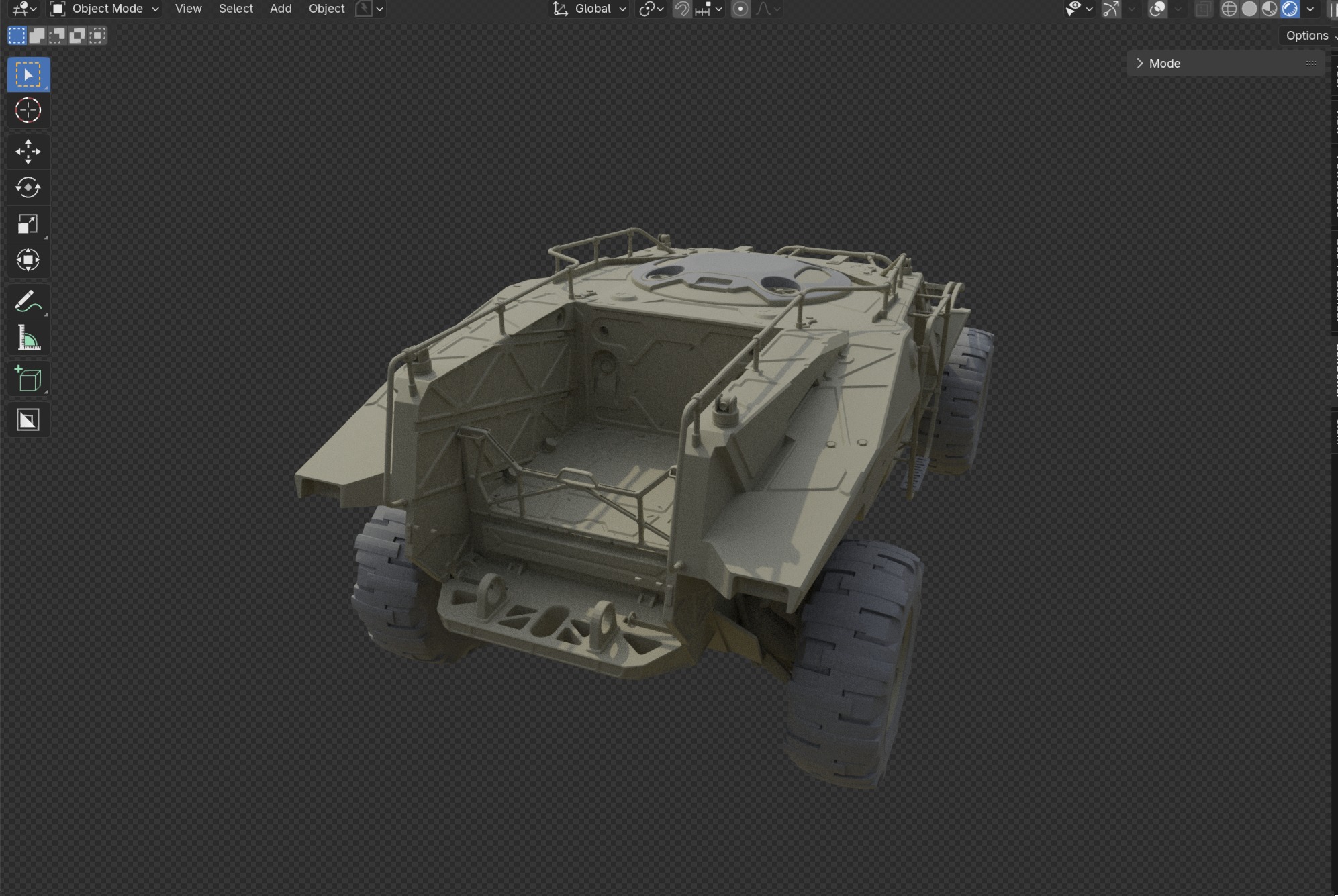 Futuristic Combat 4x4 Vehicle Low-poly 3D model_2