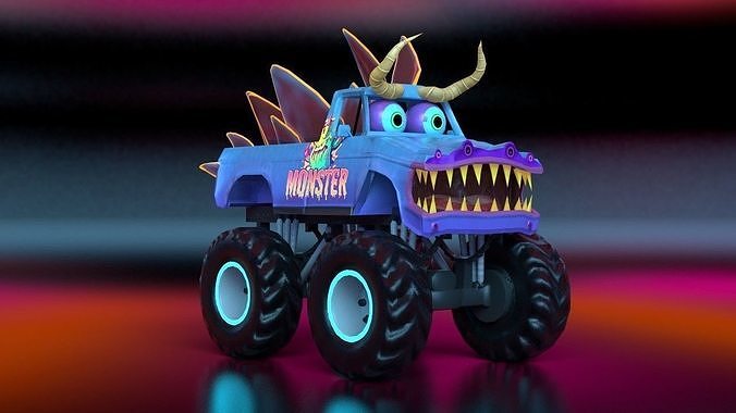 Beast Monster Truck - Game ready Low-poly 3D model