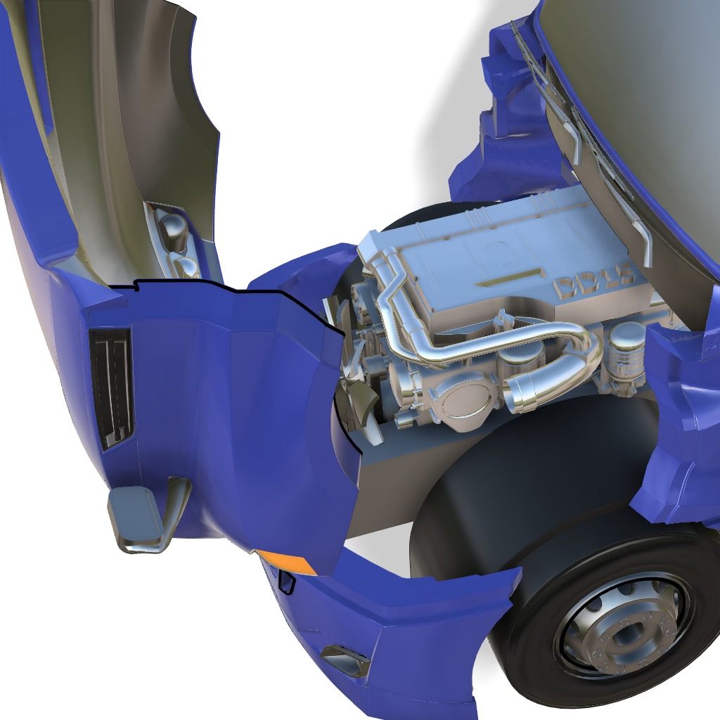 Cascadia Freightliner 3D print model_2