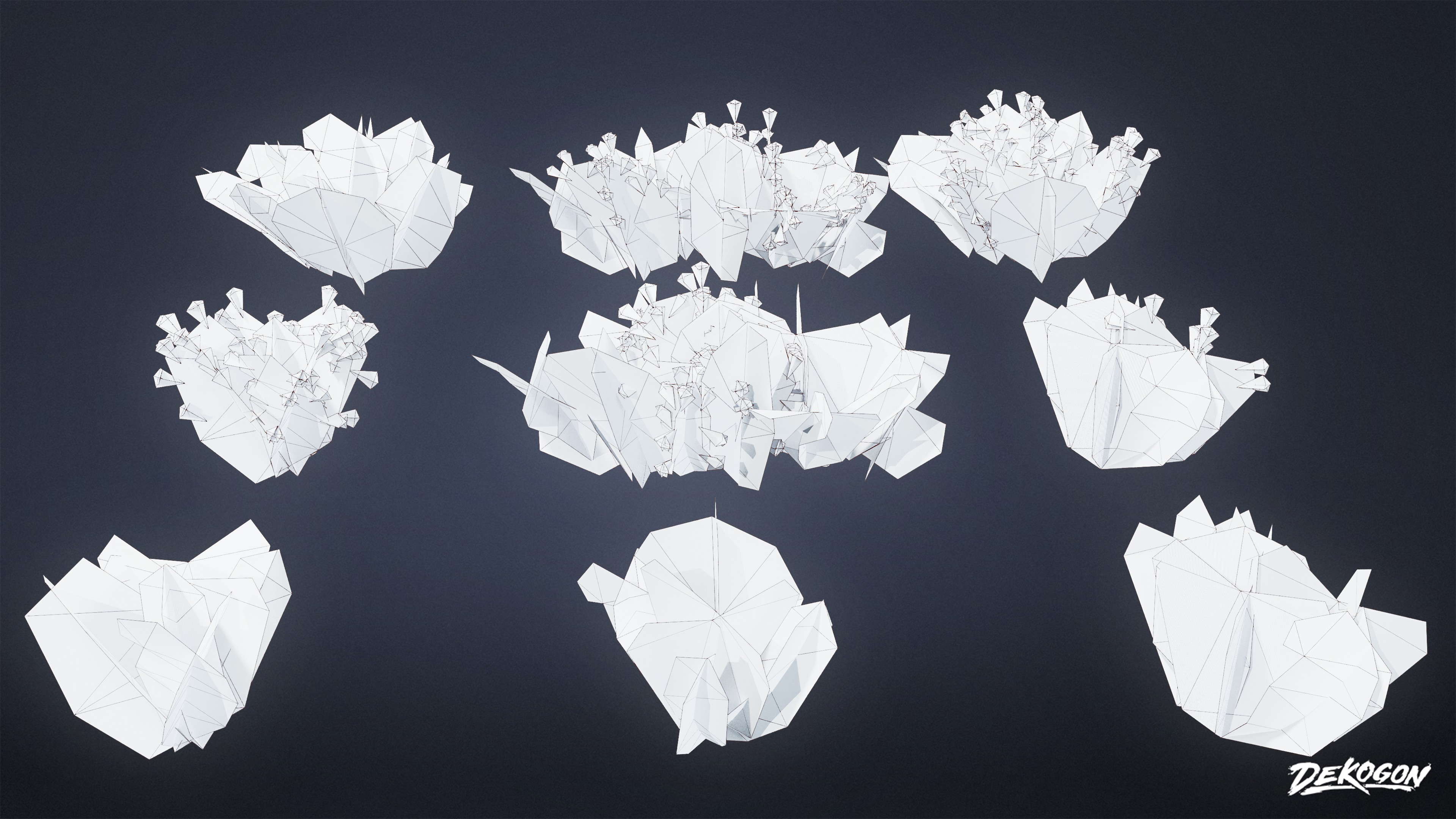 FOLIAGE - Desert Wool Star - LOW POLY Low-poly 3D model_9