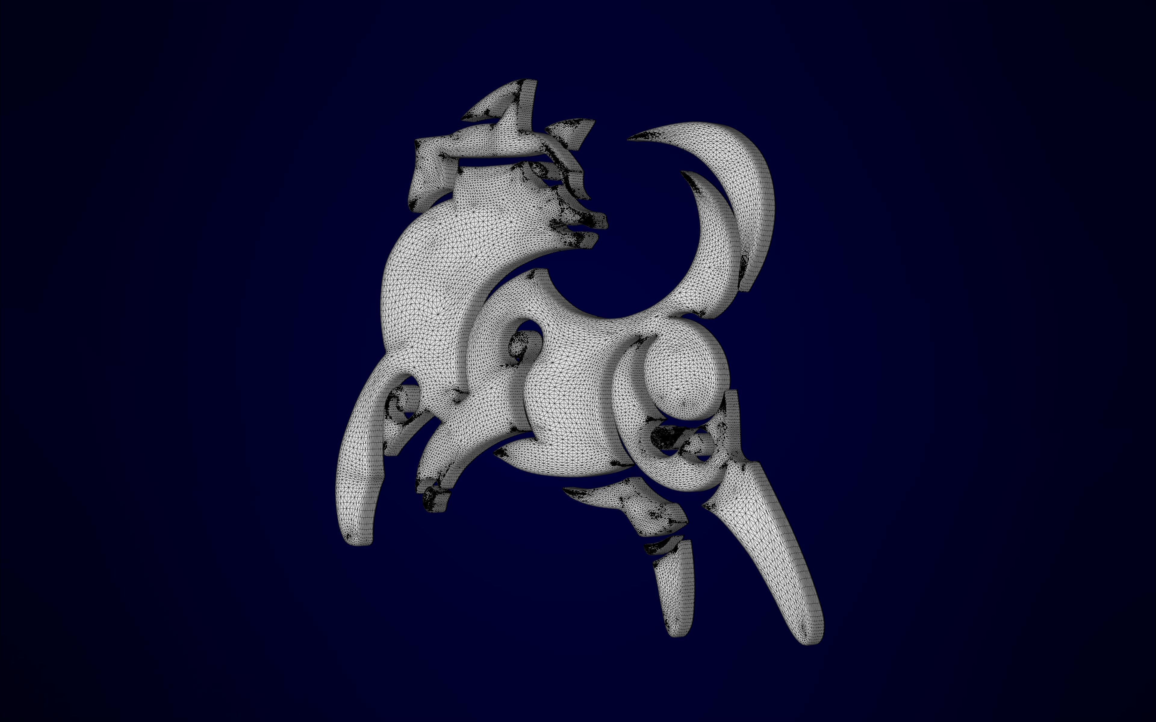 Canis Bellatoris Pendant 3D print model_8