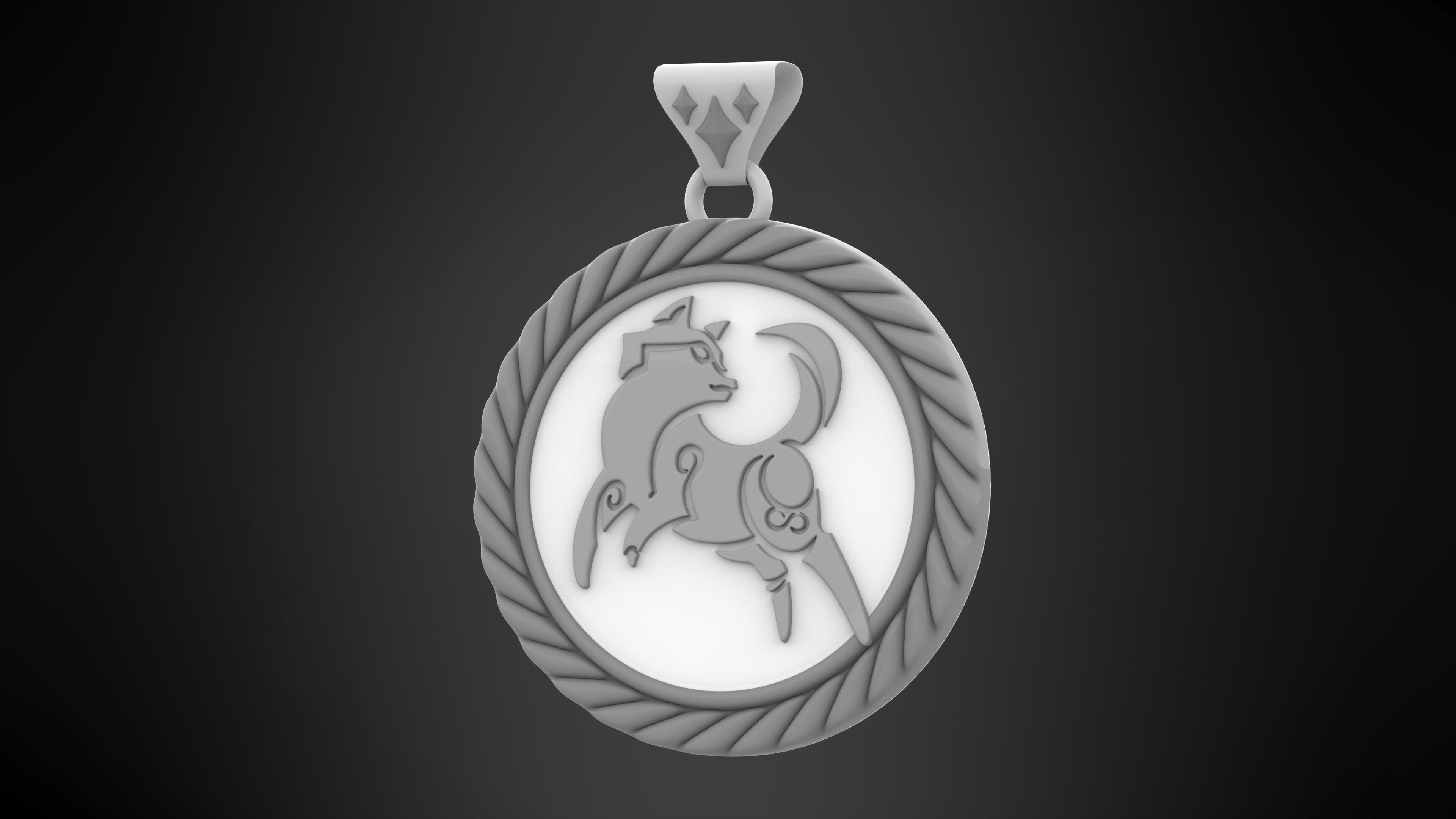 Canis Bellatoris Pendant 3D print model_4