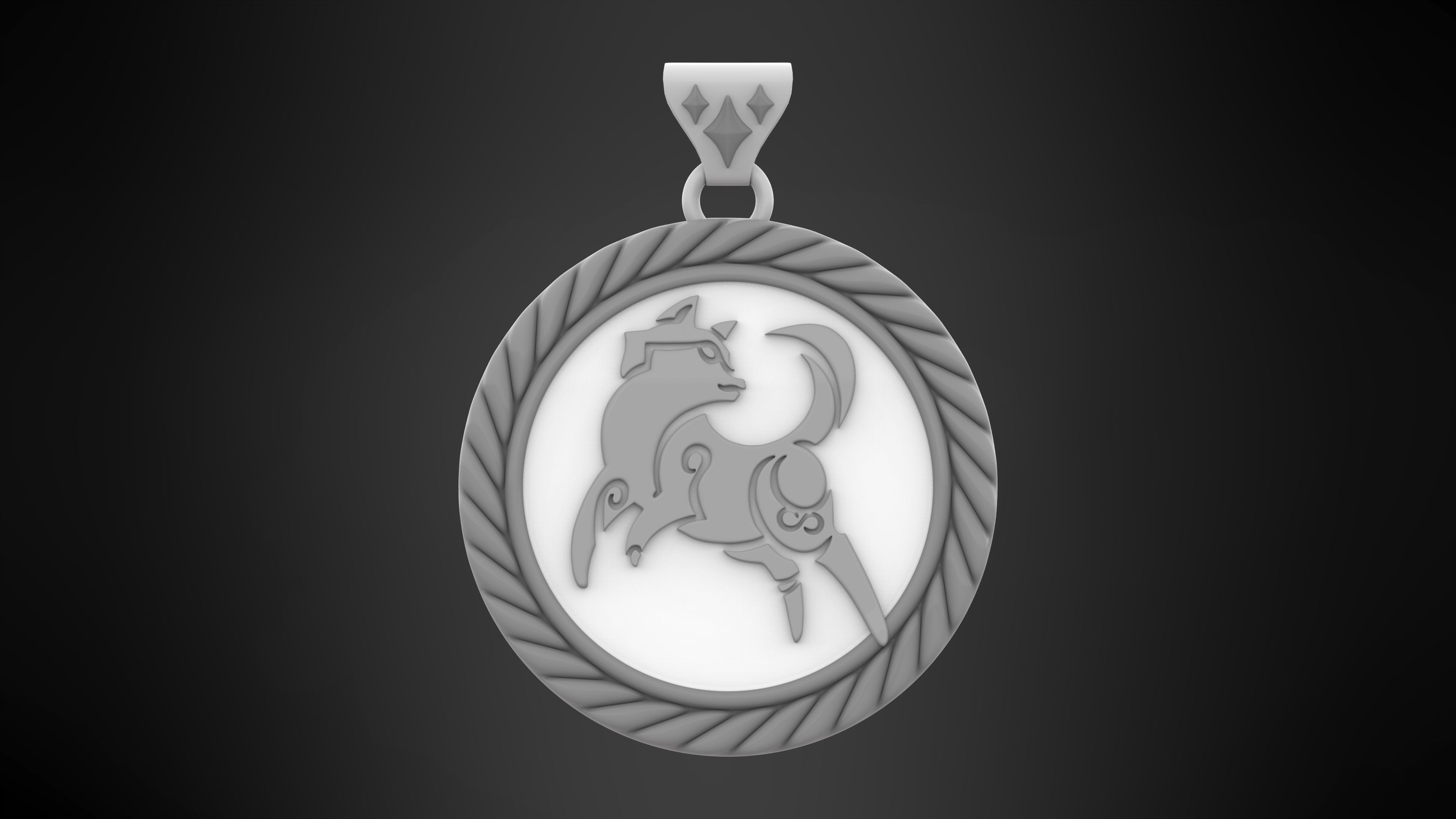 Canis Bellatoris Pendant 3D print model_5
