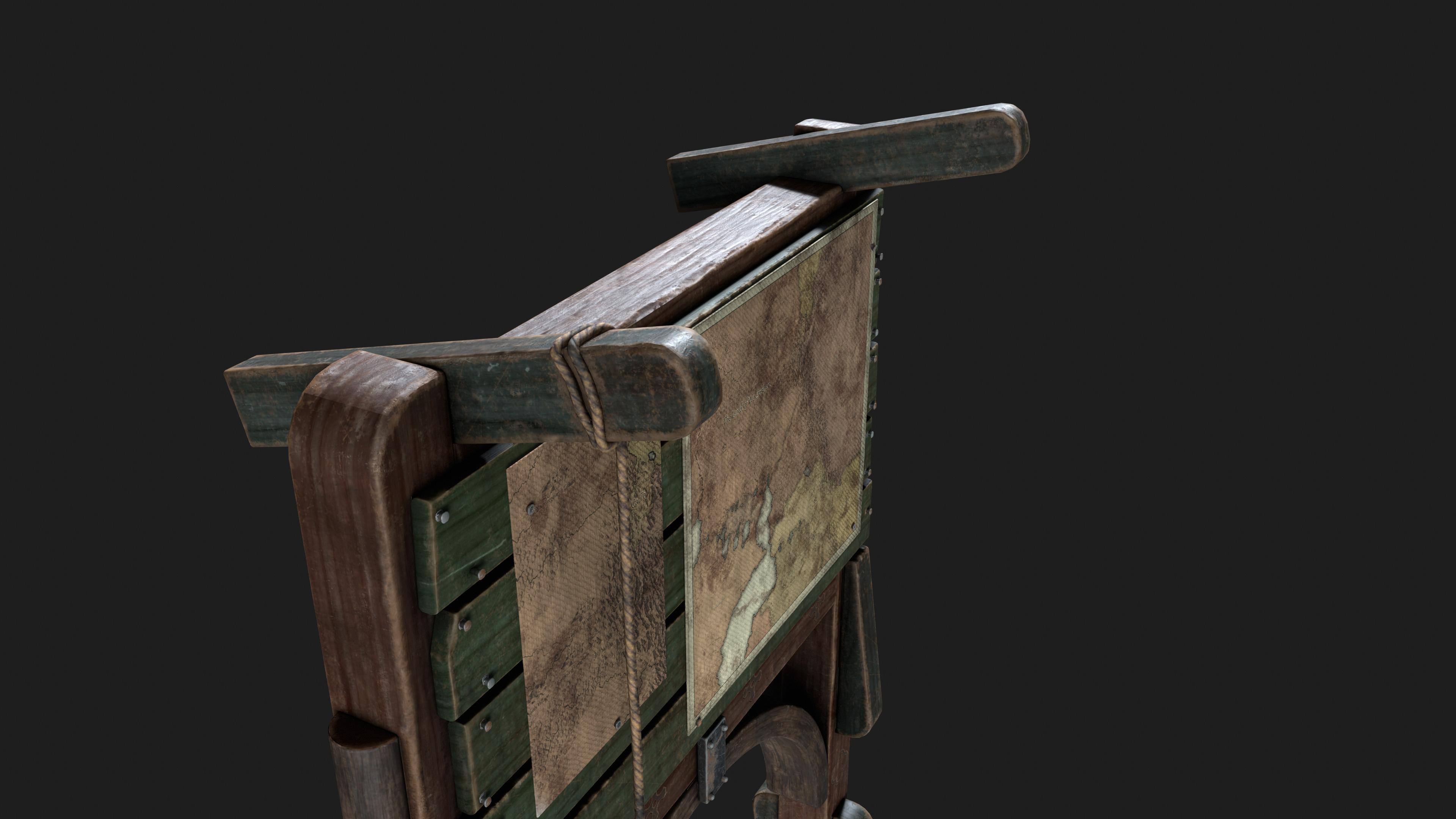 Realistic Map Stand Low-poly 3D model_6