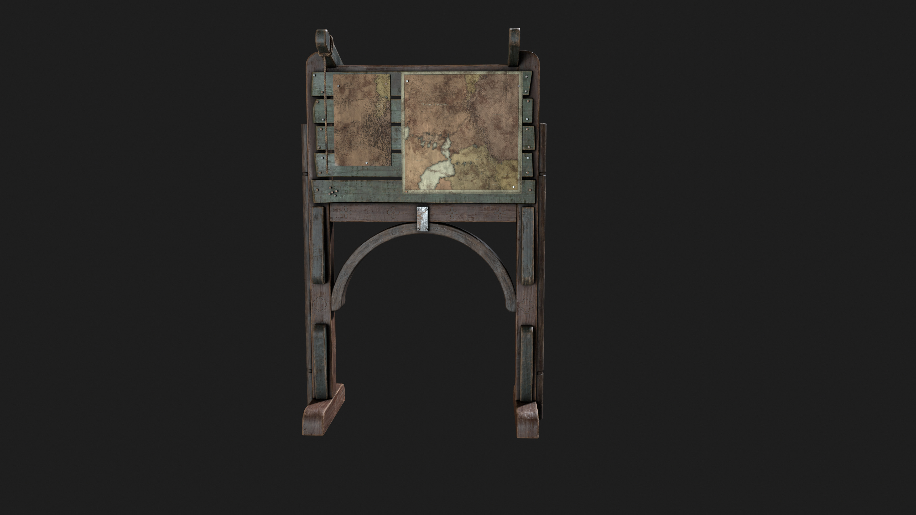 Realistic Map Stand Low-poly 3D model_2