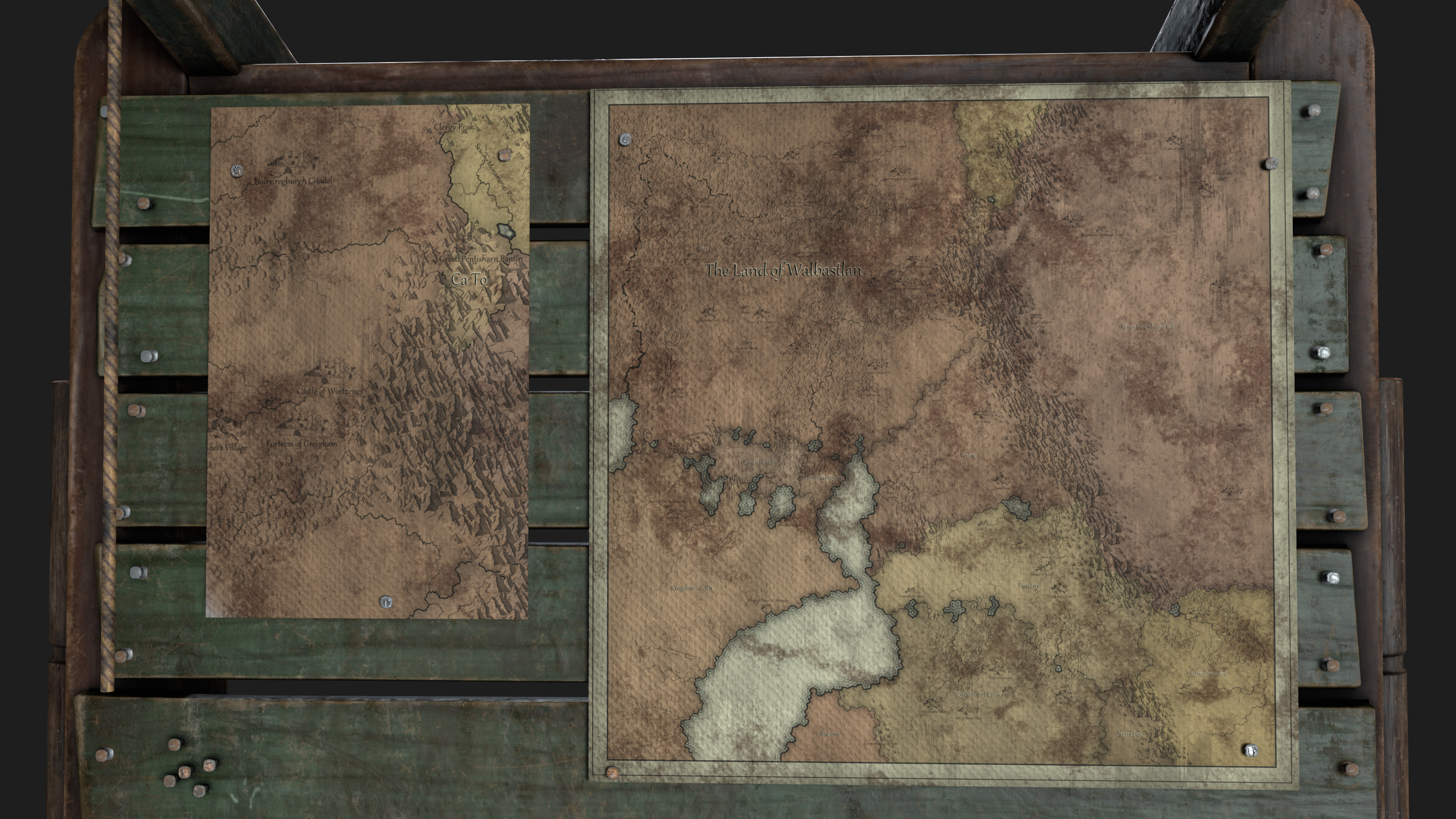 Realistic Map Stand Low-poly 3D model_5