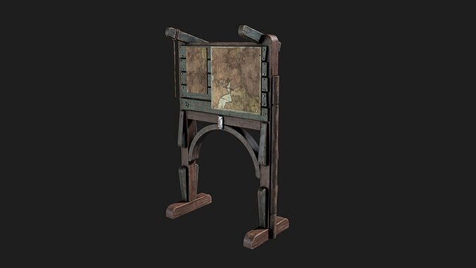 Realistic Map Stand Low-poly 3D model