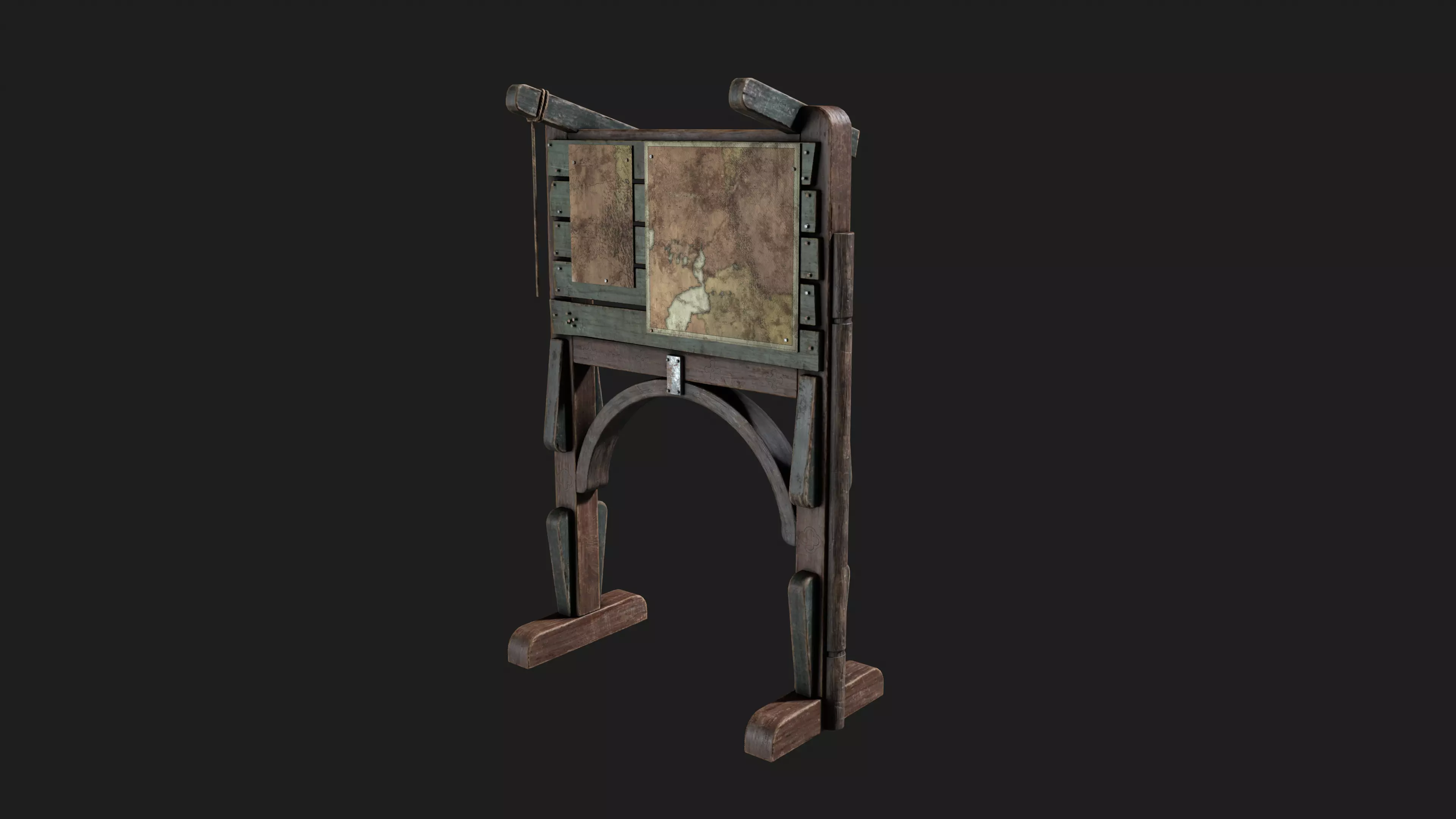 Realistic Map Stand Low-poly 3D model_0