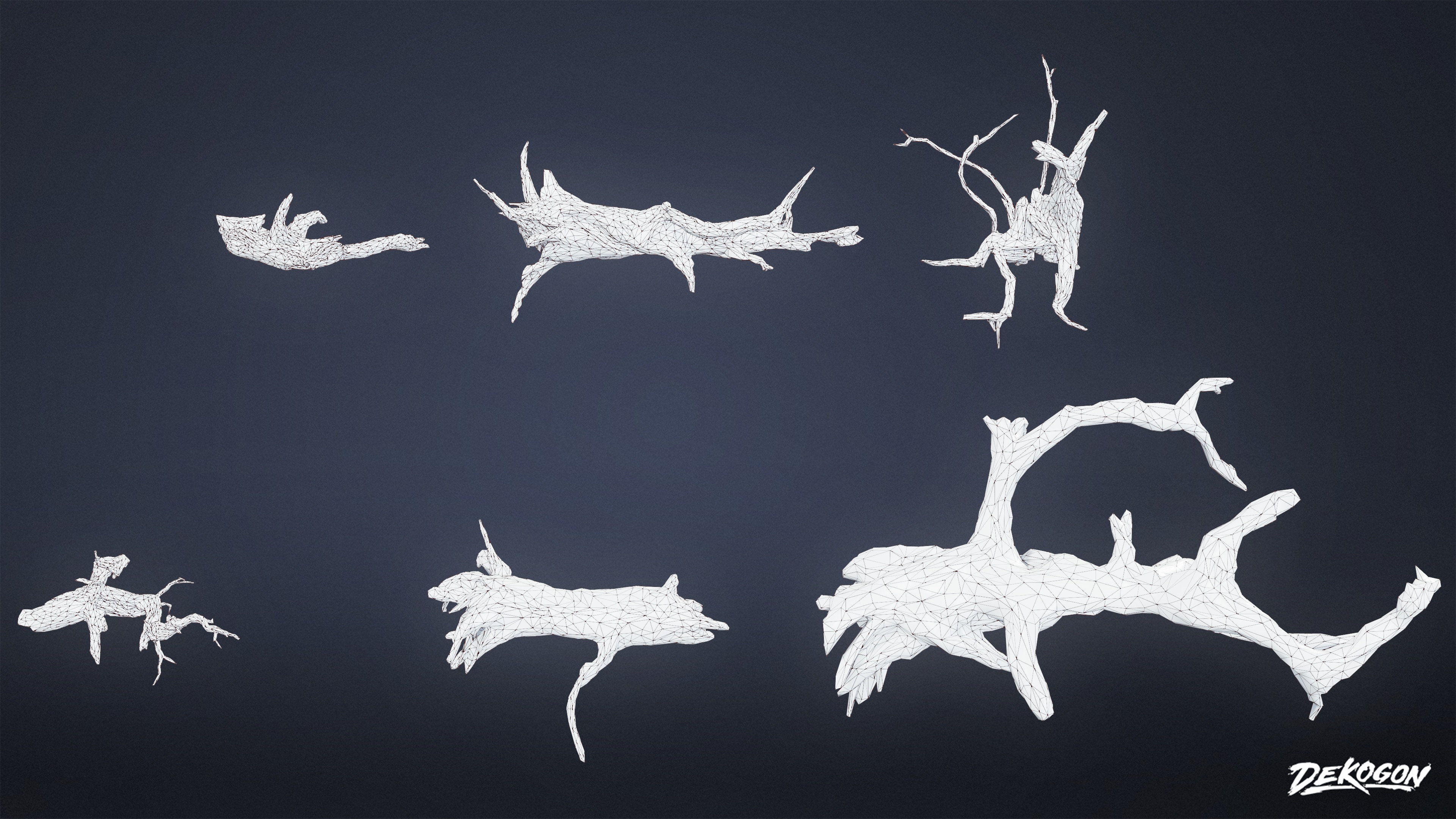 FOLIAGE - Driftwood 456 - LOW POLY Low-poly 3D model_7